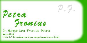 petra fronius business card